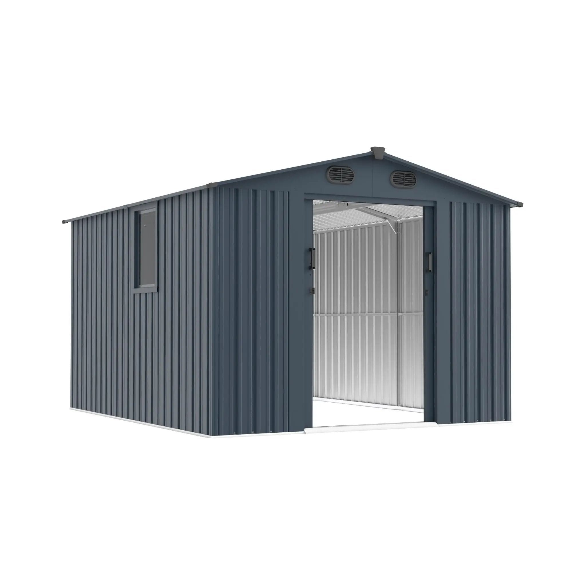 [08X10FT] Large Outdoor Metal Backyard Garden Storage Tool Shed With Window And Lockable Doors (SAK68140) by SAKSBY WHOLESALE
