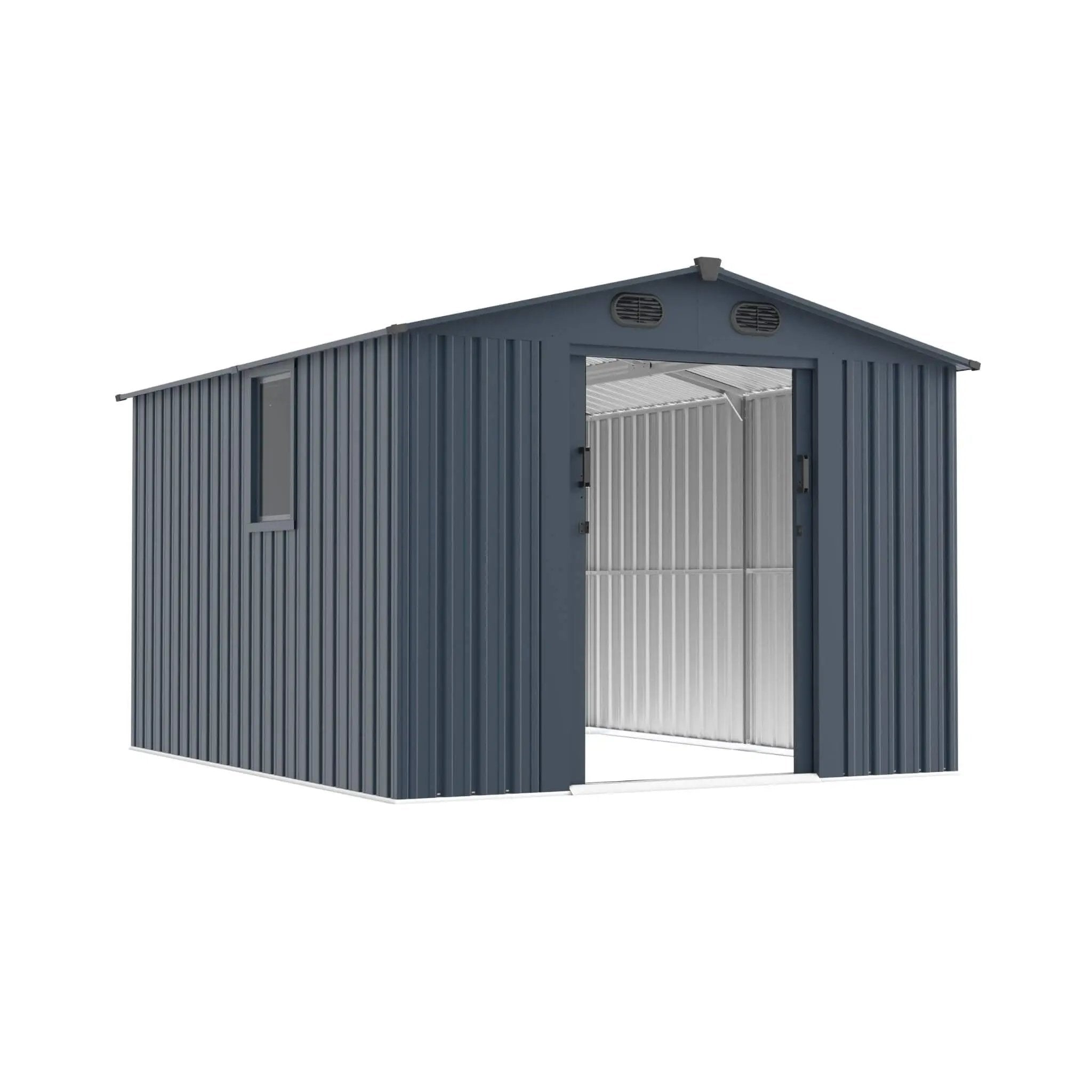 [08X10FT] Alora Large Outdoor Metal Storage Tool Shed With Window And Lockable Doors (SAK32987) by SAKSBY WHOLESALE