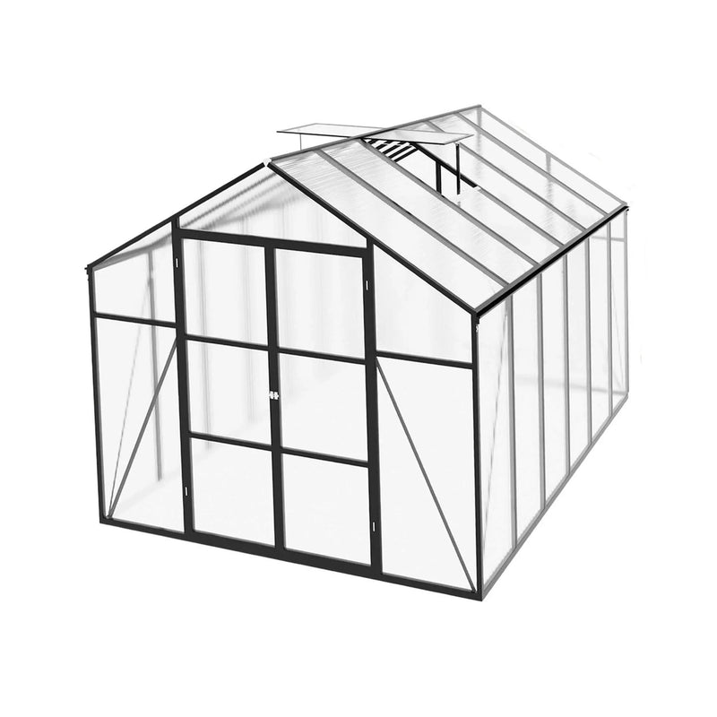 [08X12FT] All-Season Outdoor Backyard Polycarbonate Greenhouse With Raised Base And Aluminum Frame (SAK78614) by SAKSBY WHOLESALE