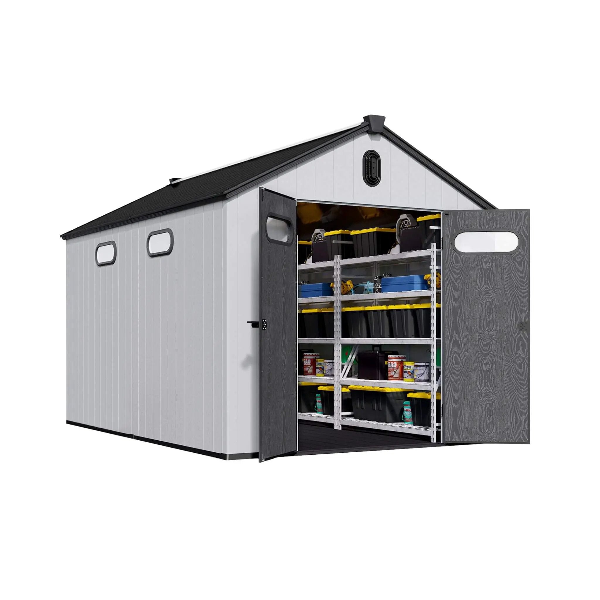 [08X12FT] Alora Large Polypropylene Storage Shed With Reinforced Floor And Lockable Swing Doors (SAK07451) by SAKSBY WHOLESALE