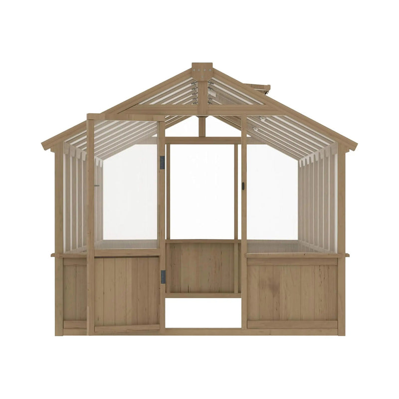 [08X16FT] Large Heavy-Duty Outdoor Wooden Greenhouse With 6MM Polycarbonate Panels And Vent Roof (SAK18467) by SAKSBY WHOLESALE