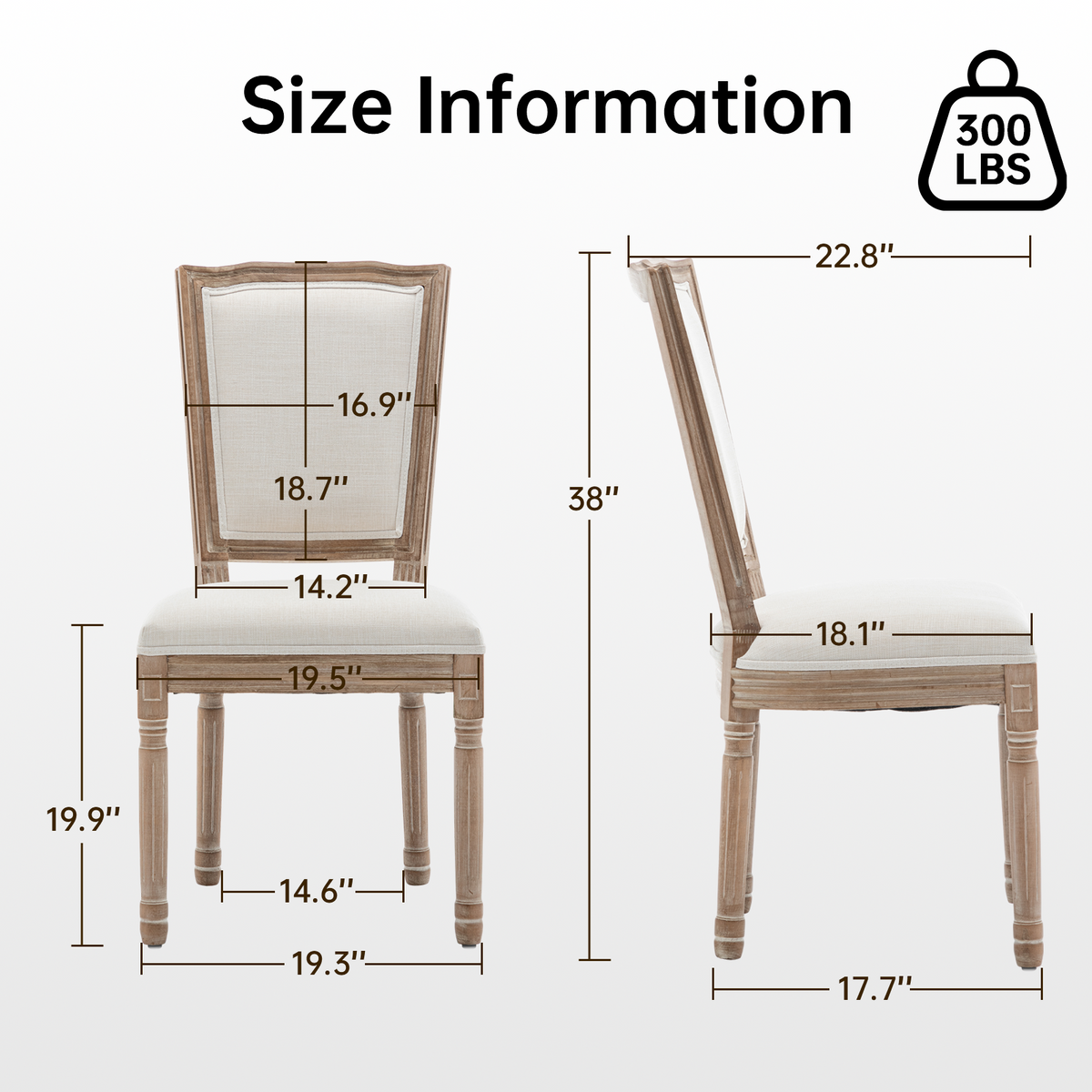 Farmhouse Solid Wood Frame Dining Chairs with Cushioned by HouseOfZazla