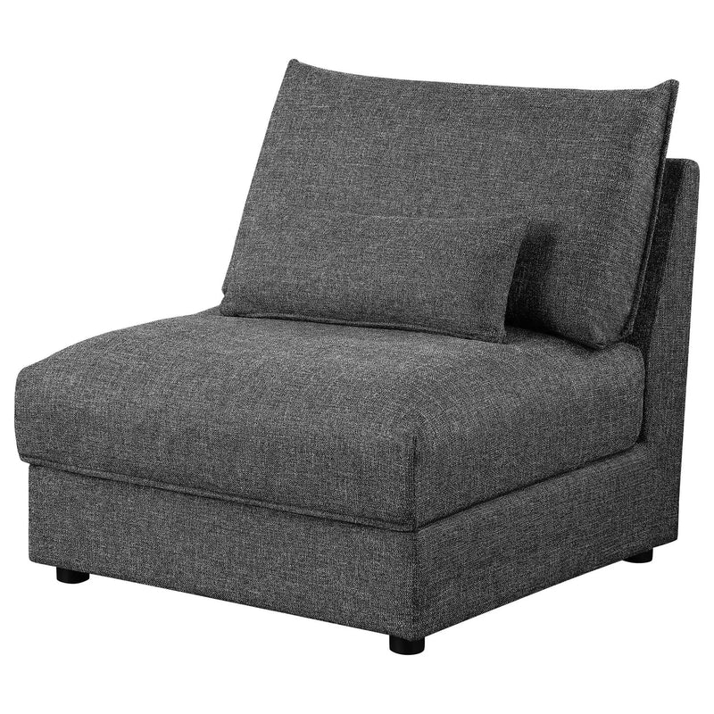 Sasha Upholstered Armless Chair Barely Black by Unique Piece Furniture