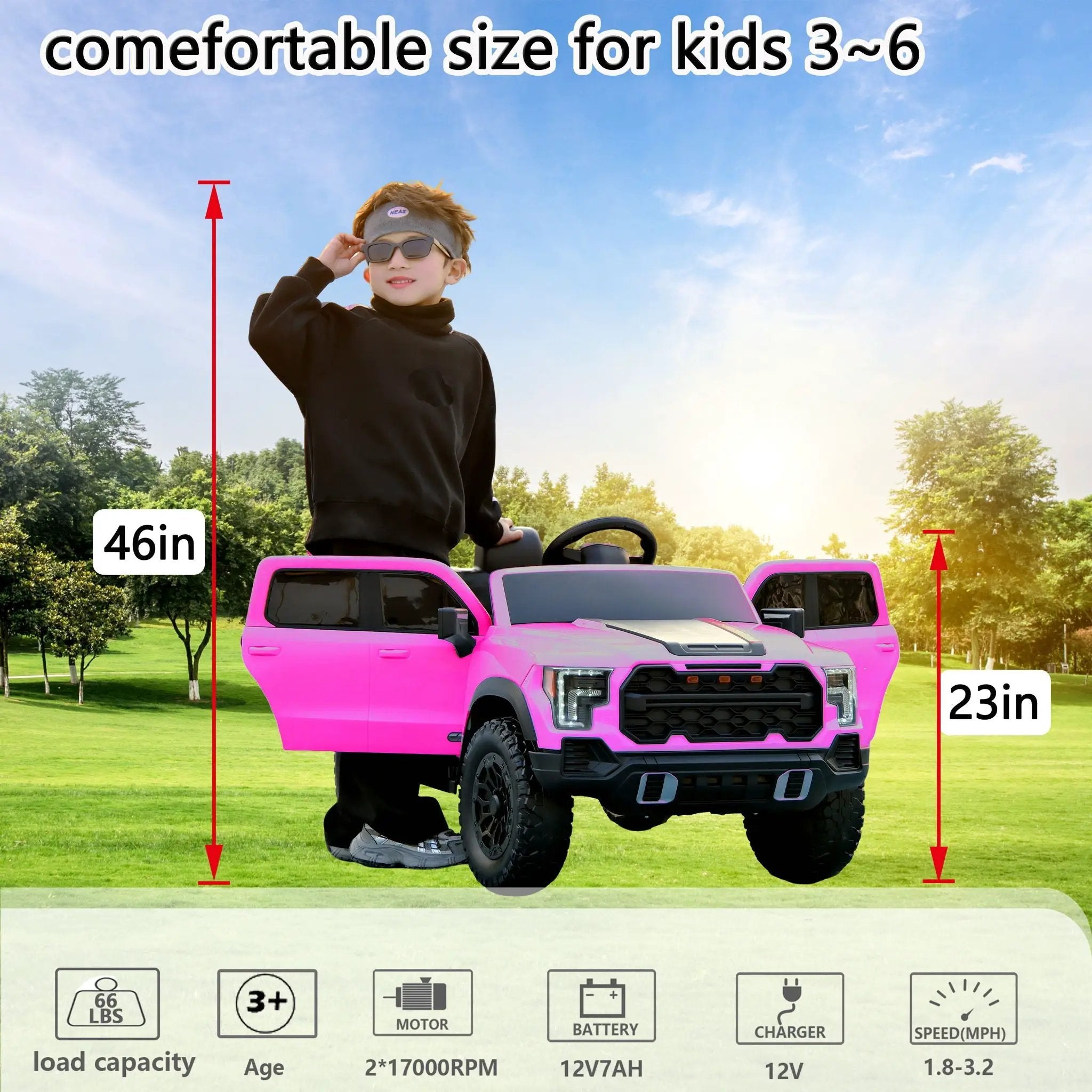 12V Kids Ride On Car With Remote Control, 4 Wheel Shock Absorption, Multifunctional Music Player Perfect Gift For Toddlers - Pink by HouseOfZazla