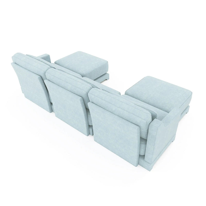 Stylish Sofa With Ottoman And Lumbar Pillows, Ergonomic Design by HouseOfZazla