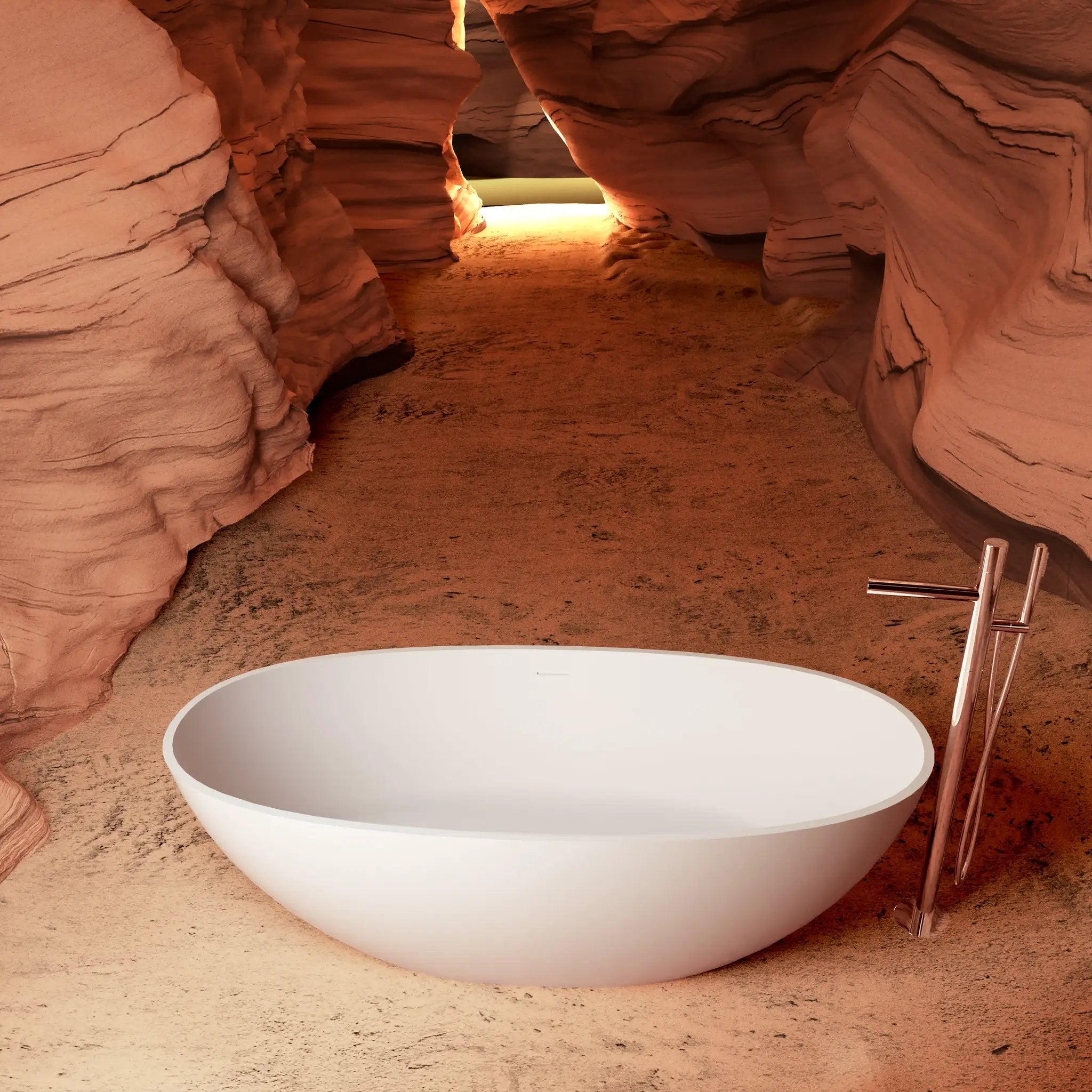 65" Freestanding Solid Surface Bathtub by HouseOfZazla