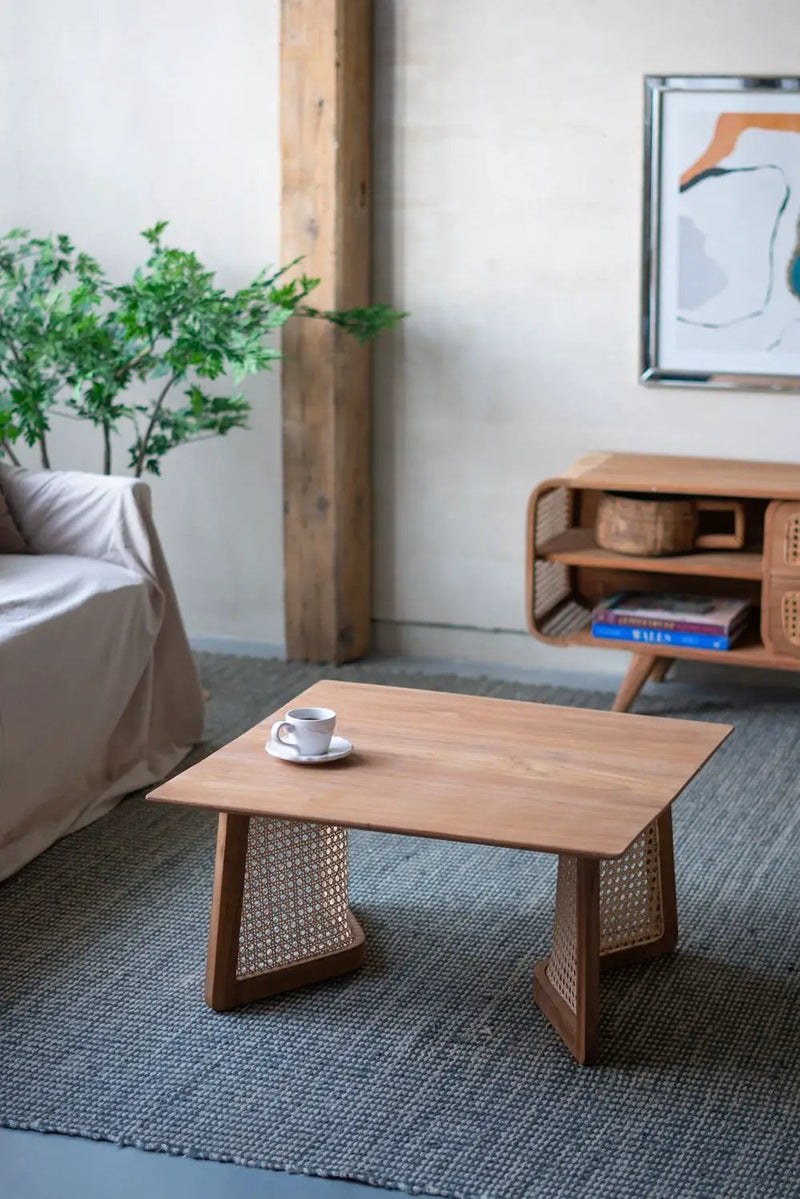 Teak Coffee Table - Natural Wood / Brown by HouseOfZazla