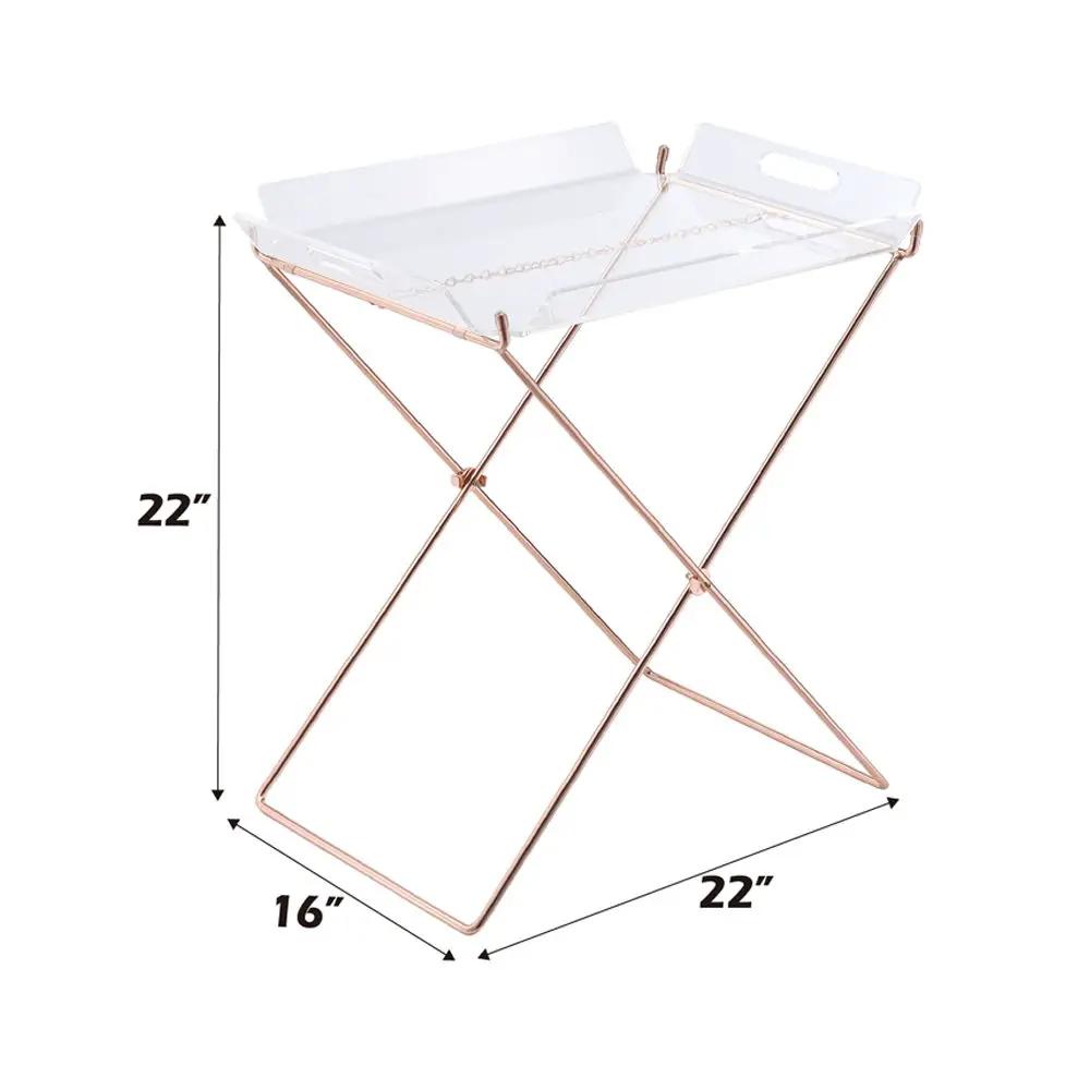 Cercie - Tray Table - Clear Acrylic & Copper by Unique Piece Furniture