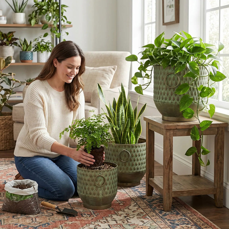 S/3 Textured Planters Set by HouseOfZazla