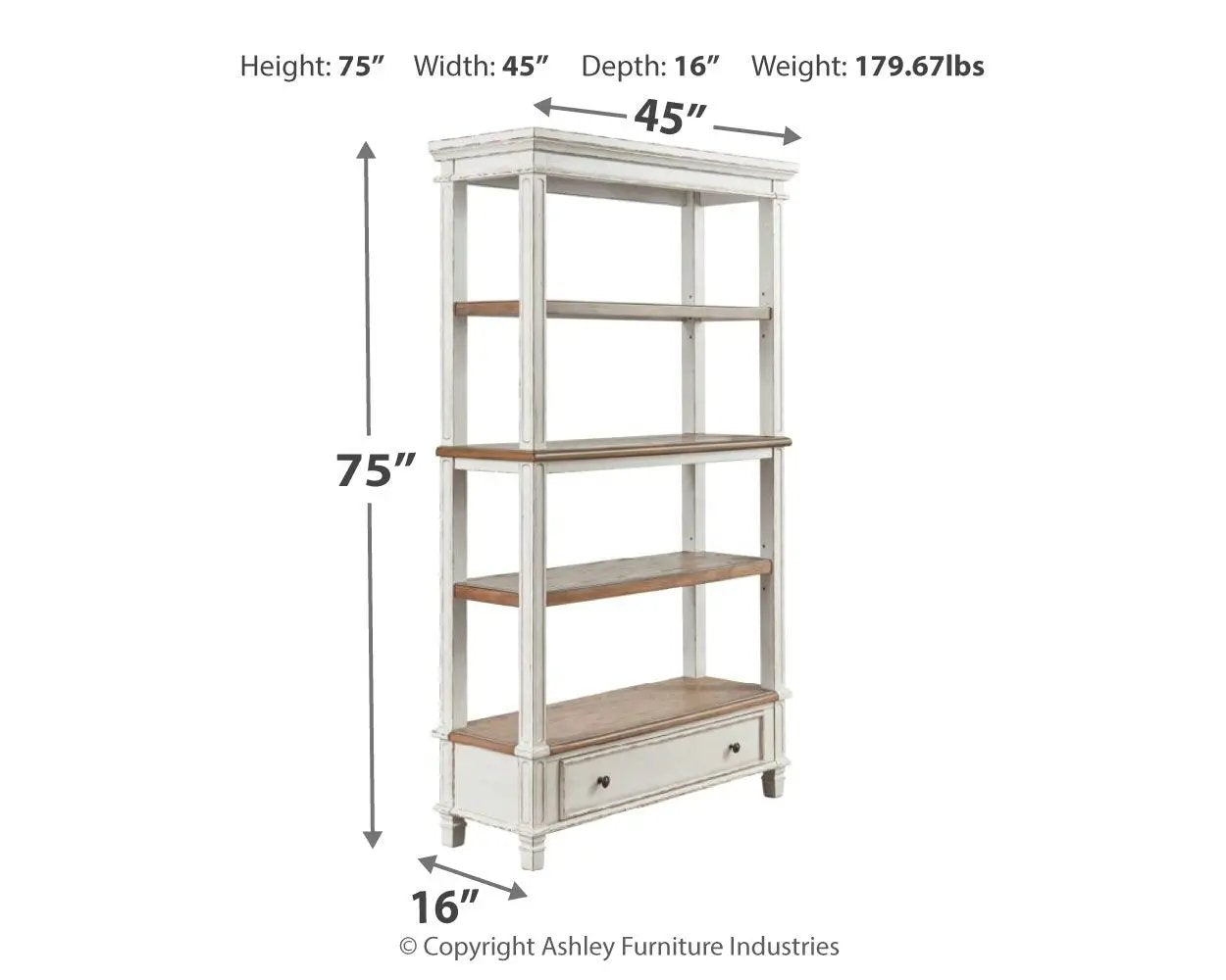 Realyn - Bookcase - Brown / White by Unique Piece Furniture