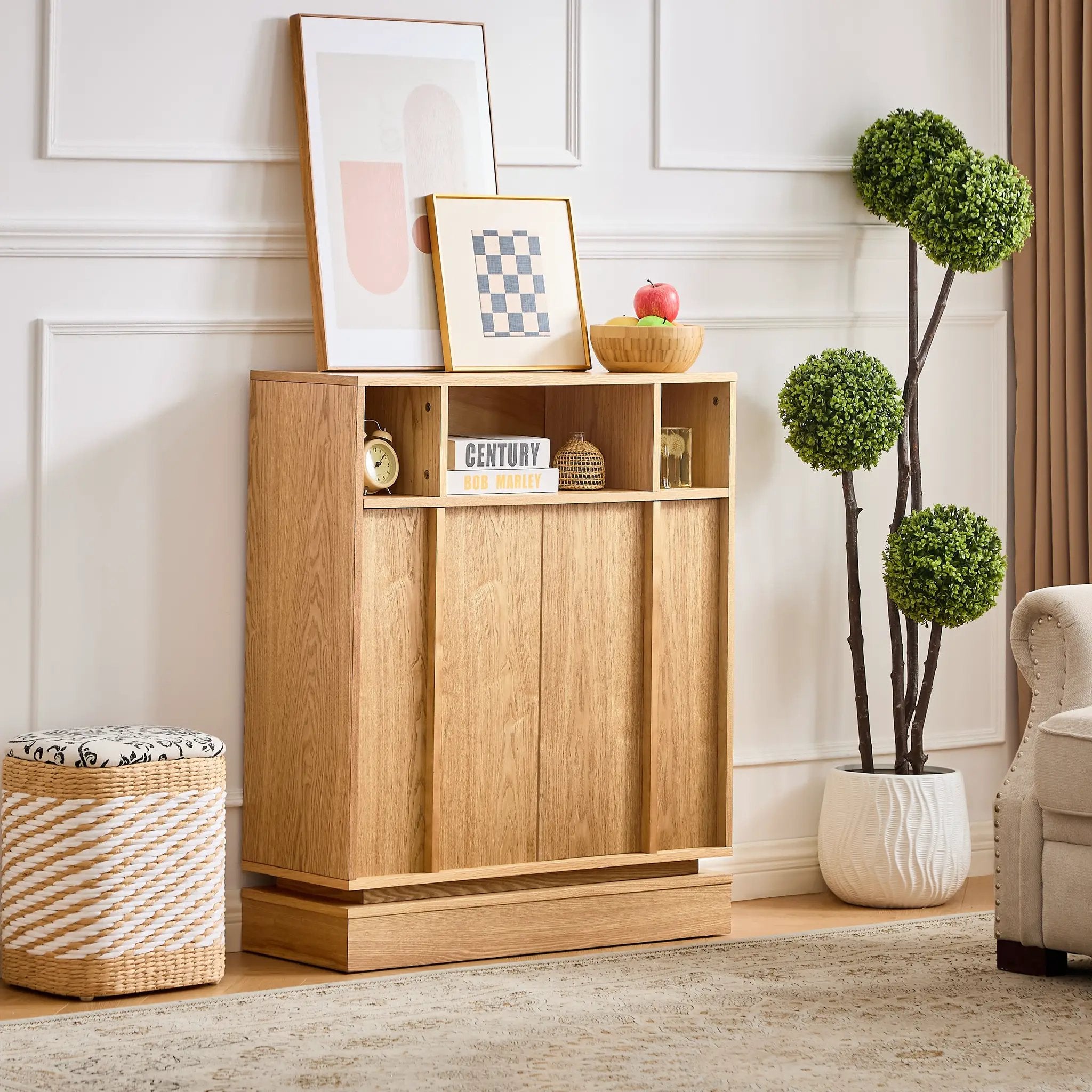Farmhouse Fluted Sideboard Buffet Cabinet with Storage by HouseOfZazla