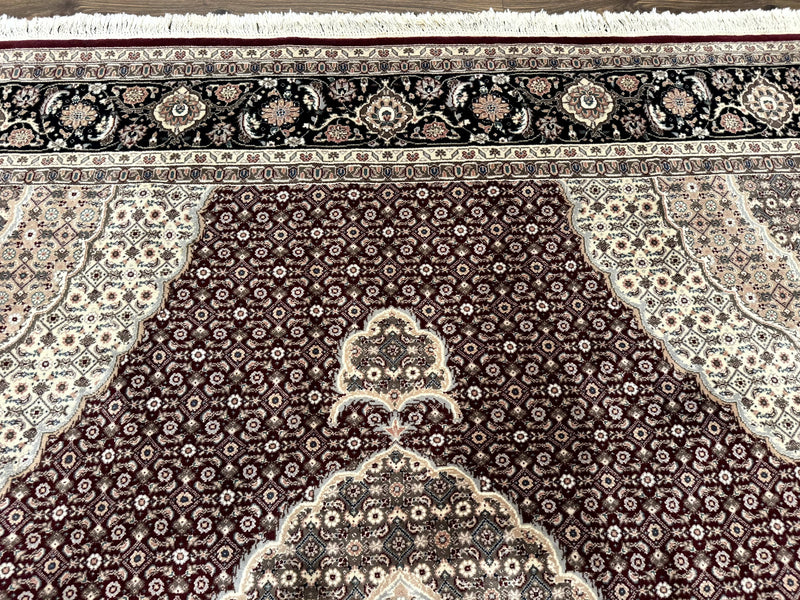 Sino Persian Rug 8x10, Herati, Elegant Oriental Carpet, Dark Maroon by Jewel Rugs
