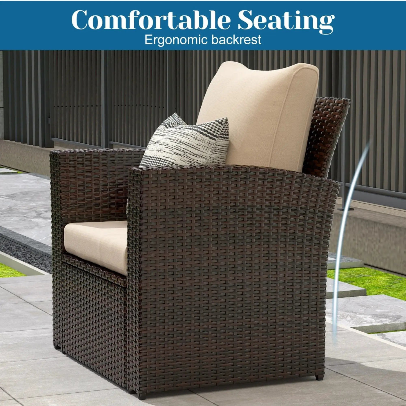 Modern Patio Set With Table And Cushions by HouseOfZazla