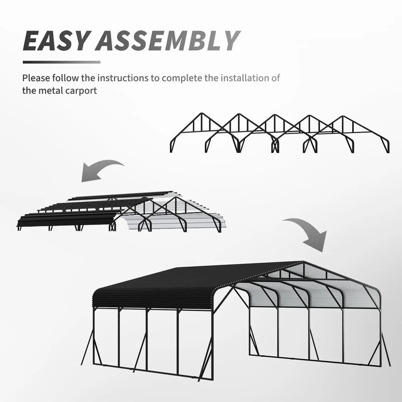 Heavy Duty Carport, All Weather Shelter - Black by HouseOfZazla