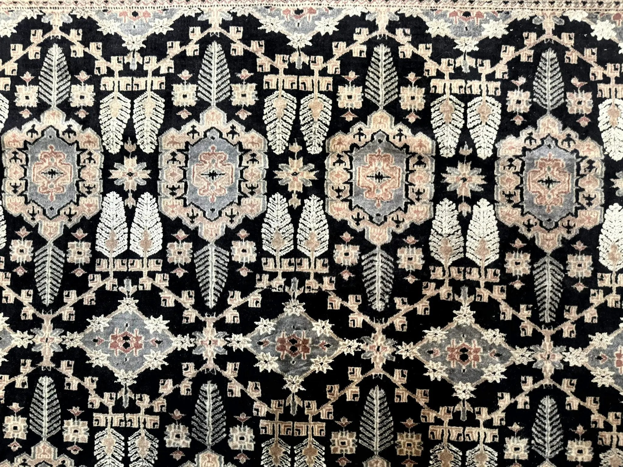 Turkoman Bokhara Rug 6x9, Pakistani Carpet, Black, Hand Knotted by Jewel Rugs
