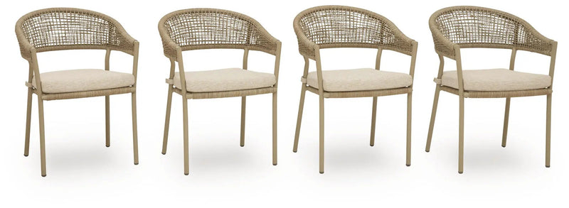 Orchard Beach - Arm Chair With Cushion (Set of 4) - Beige by Unique Piece Furniture