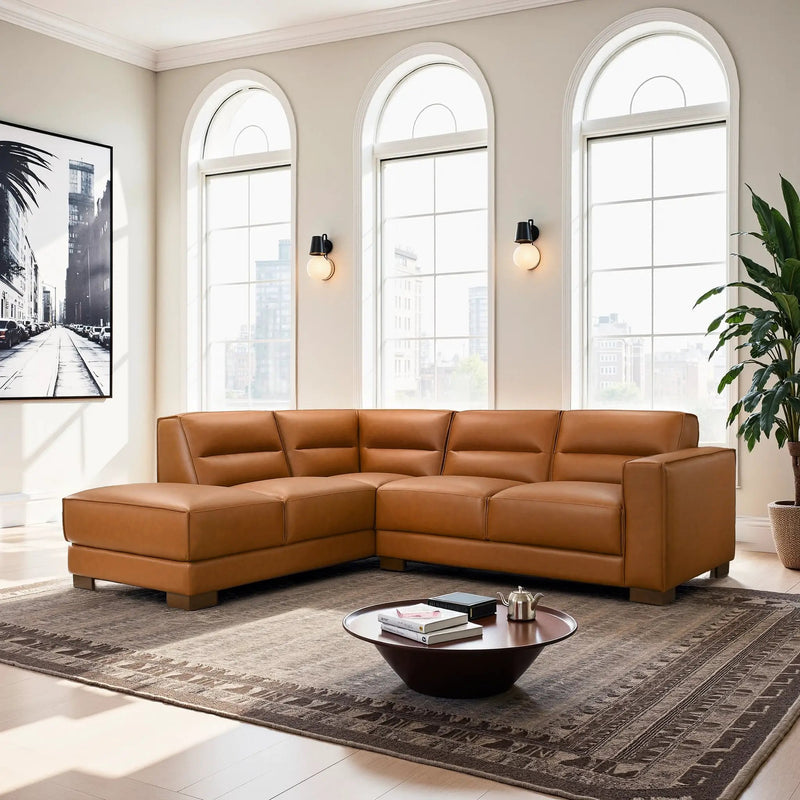 Muncie L-Shaped Sofa with Plush Cushions by HouseOfZazla