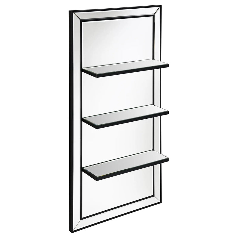 Oriel 24 x 47 Inch Rectangular 3-Shelf Wall Mirror Silver by Unique Piece Furniture