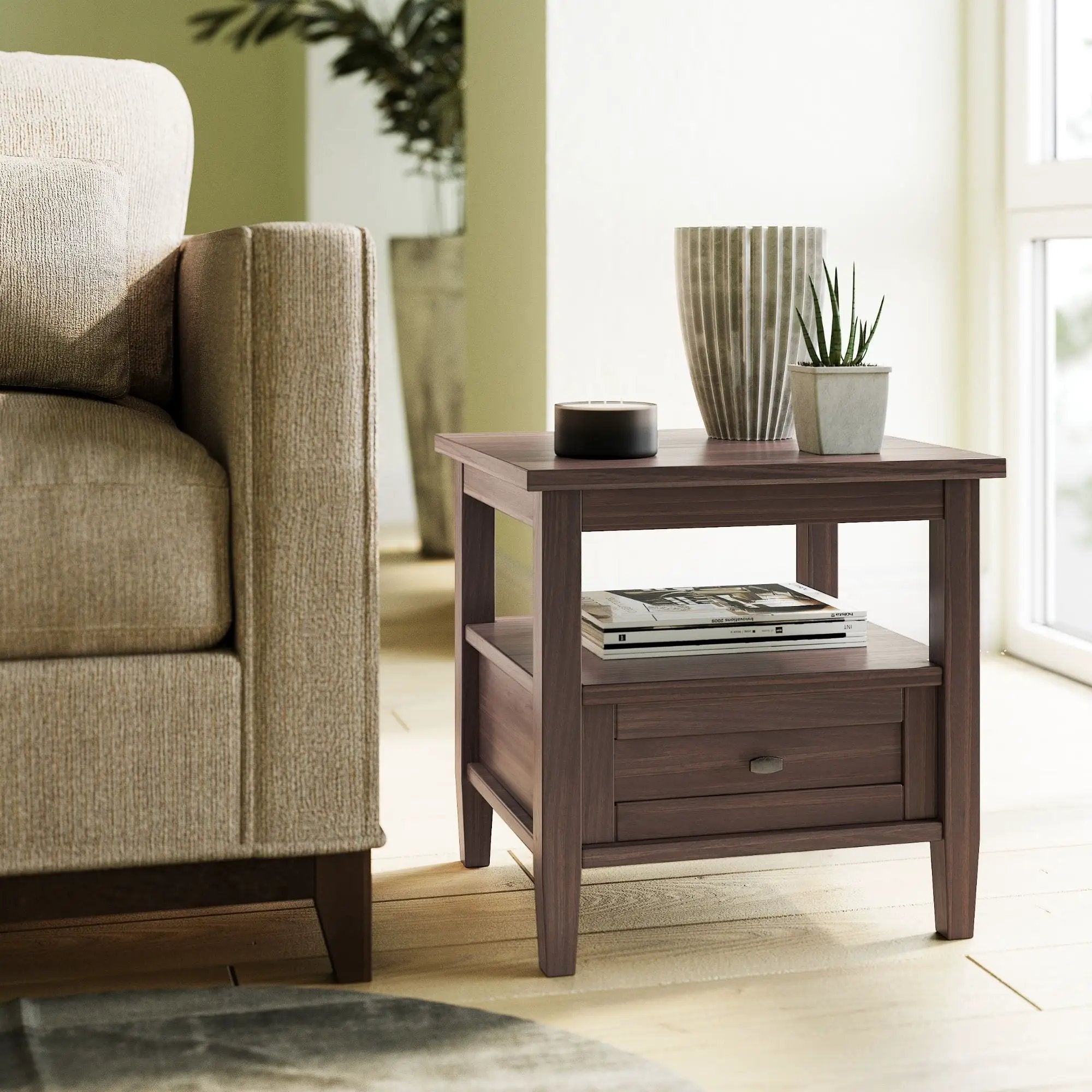 Warm Shaker - End Table - Warm Walnut Brown by Unique Piece Furniture