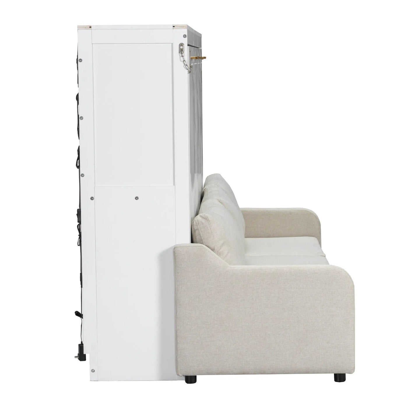 Murphy Cabinet Bed With Folding Sofa, Built In Storage Shelves And LED Light by HouseOfZazla