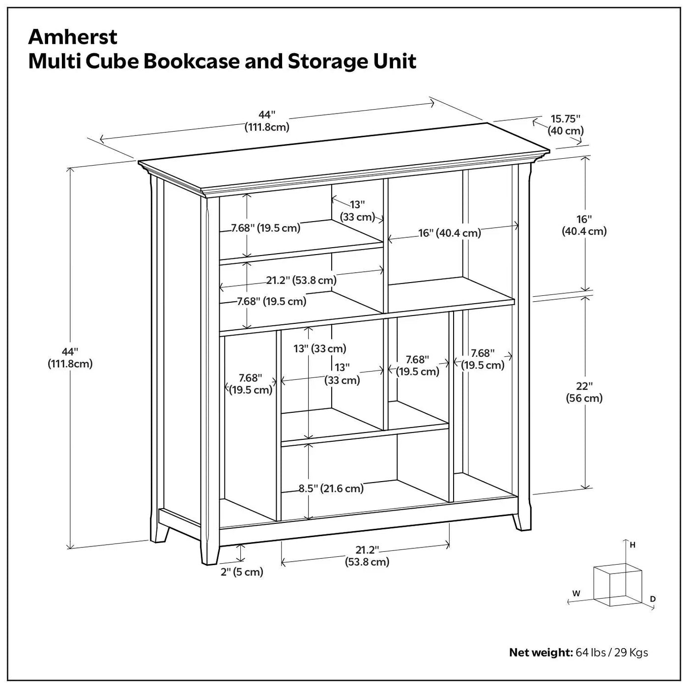 Amherst - Multi Cube Bookcase And Storage Unit by Unique Piece Furniture