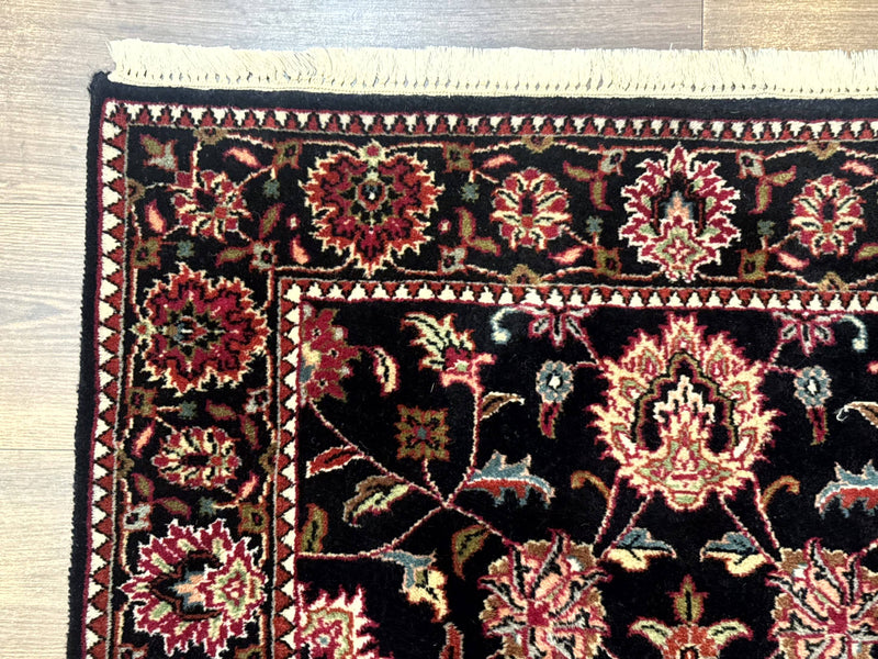 Indo Persian Sarouk Rug 3x5, Black Traditional Oriental Carpet by Jewel Rugs