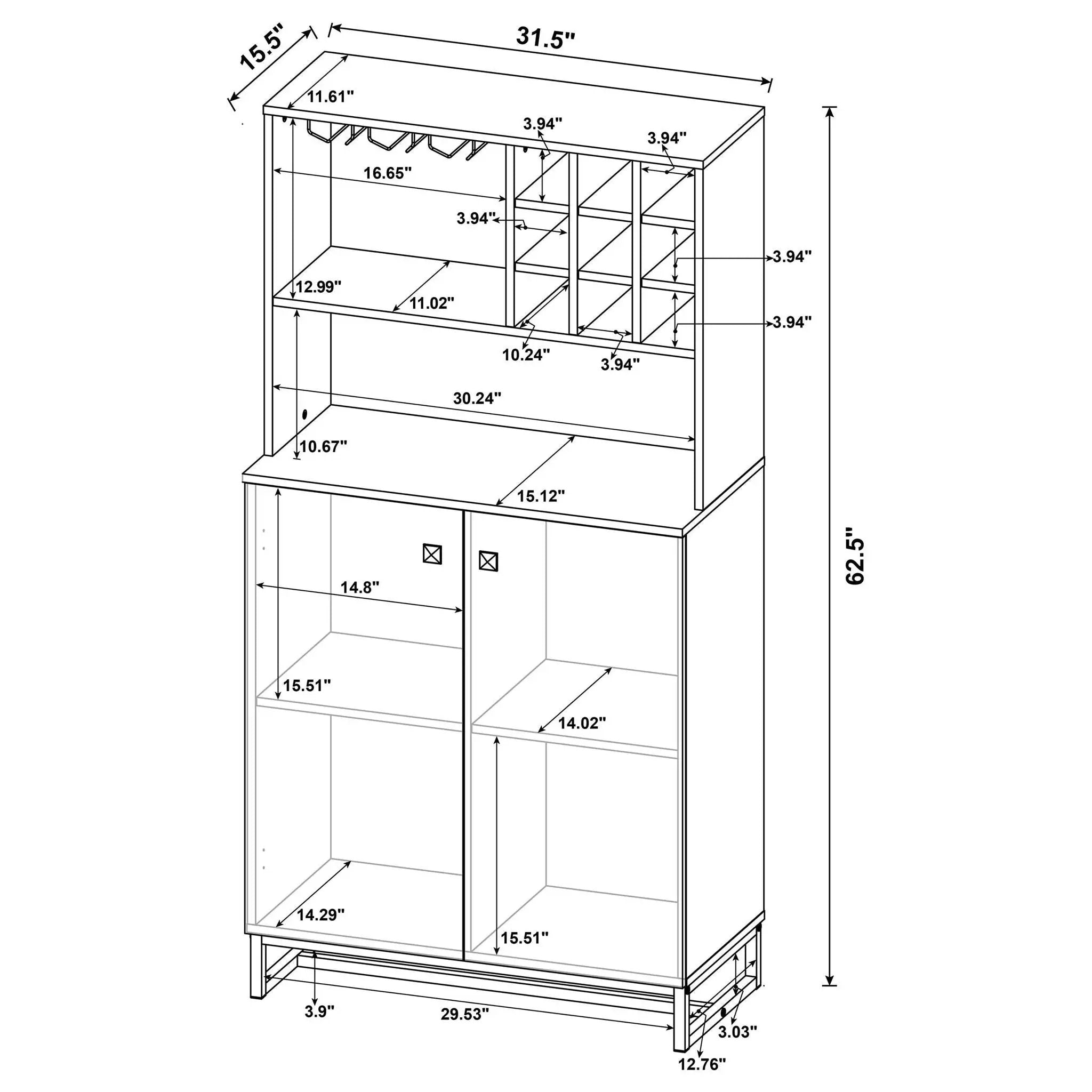 Harlie - 2 Door Wine Cabinet - Oak by HouseOfZazla