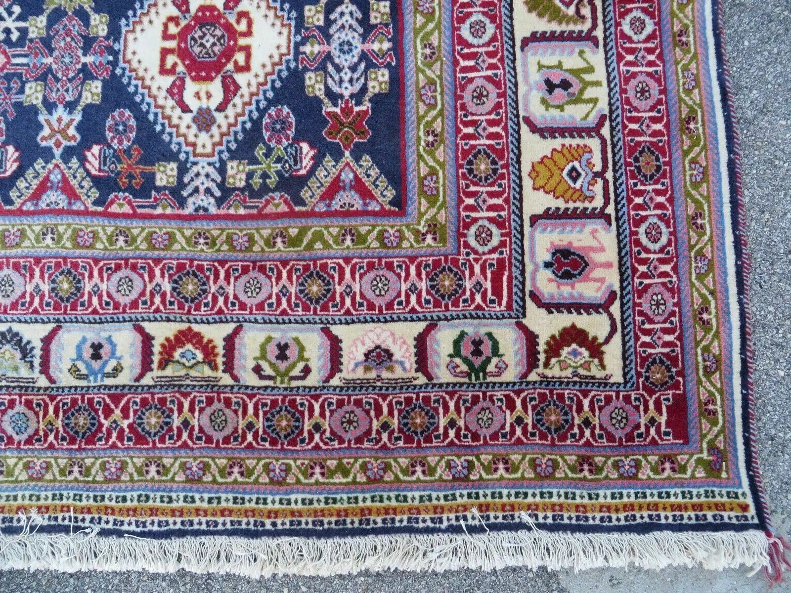 Oversized Persian Shiraz Tribal Rug 13x19, Palace Sized Oriental Carpet, Handmade Hand-Knotted X Large Rug, Red Blue Cream, Allover Herati Pattern by Jewel Rugs
