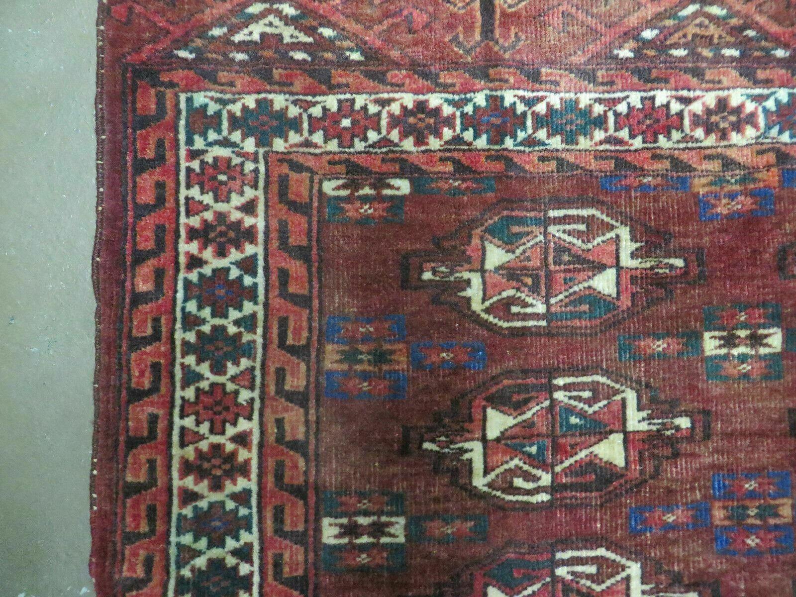 2.5' X 4' Antique Handmade Bokhara Turkoman Yamud Wool Rug Kilim Backing NICE by Jewel Rugs