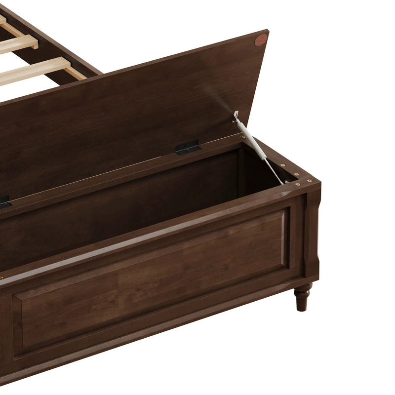 Sleigh Bed Frame With Tall Headboard And Storage Bench by HouseOfZazla