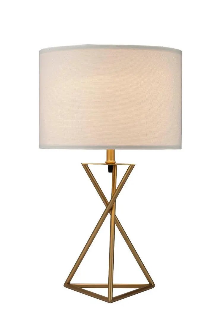 26.25" Tall Ester Mid-Century Metal Table Lamp in Matte Gold by HouseOfZazla