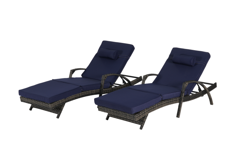 Outdoor Wicker Reclining Chair Set of 2 with Cushions by HouseOfZazla