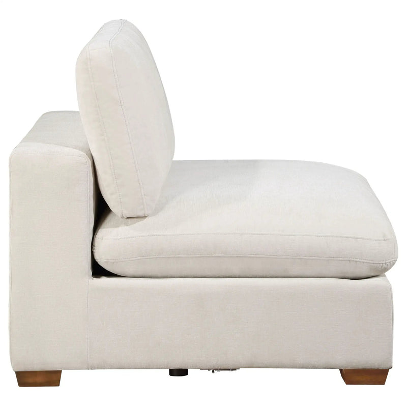 Lakeview Upholstered Armless Chair Ivory by Unique Piece Furniture