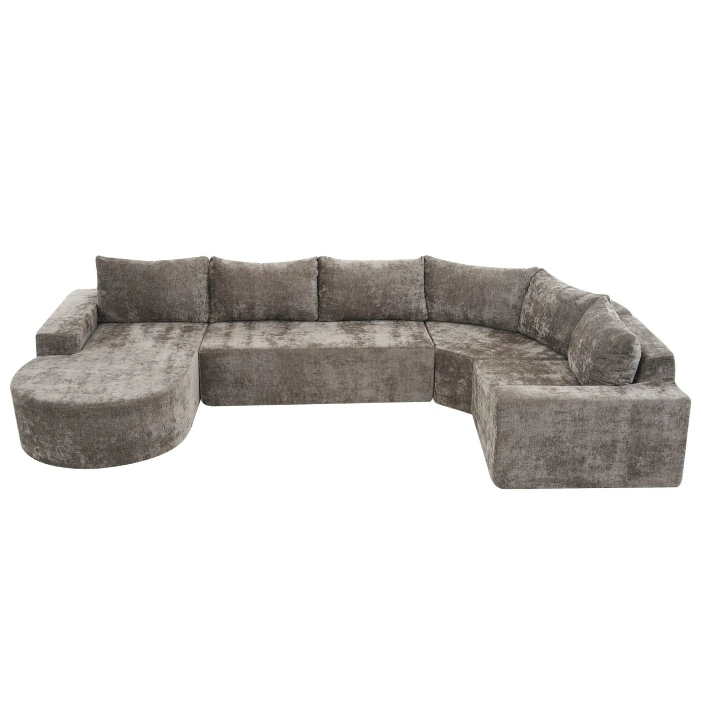 U-Shaped Oversized Modular Cloud Sectional Sofa With Deep Seat For Living Room by HouseOfZazla