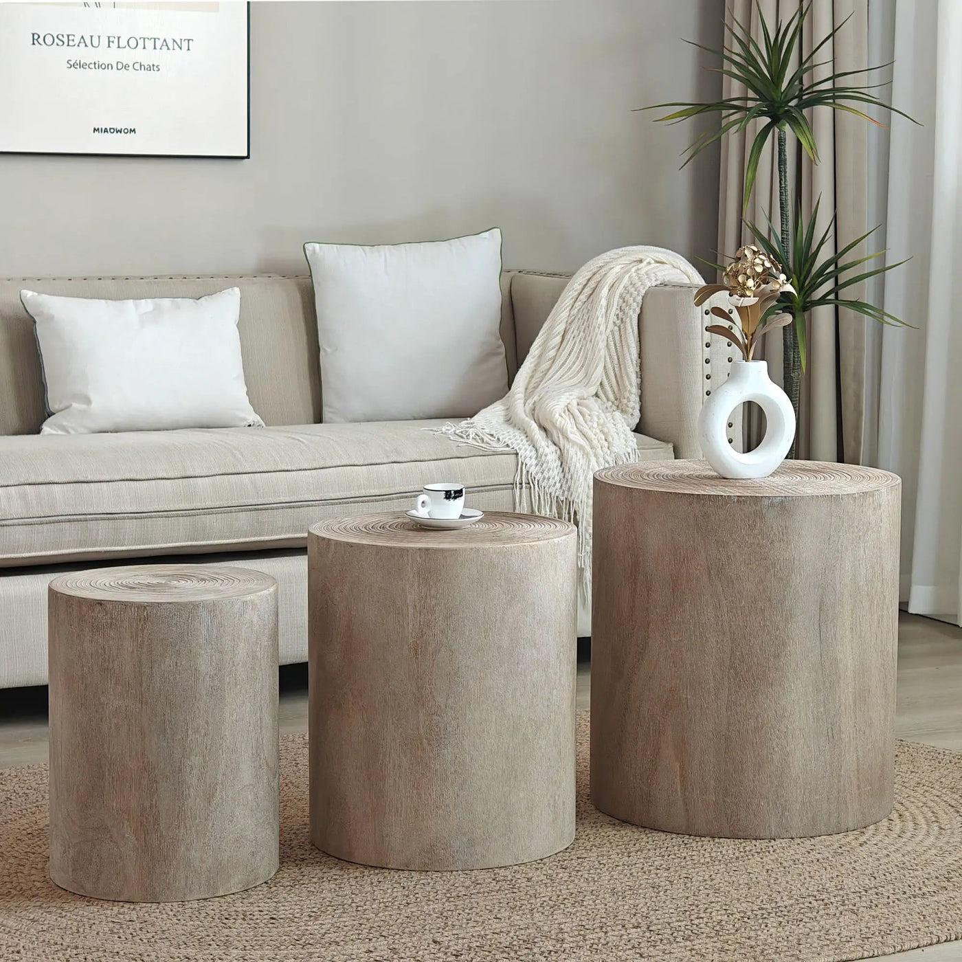 Cylinder Nesting Tables (Set of 3) by Unique Piece Furniture