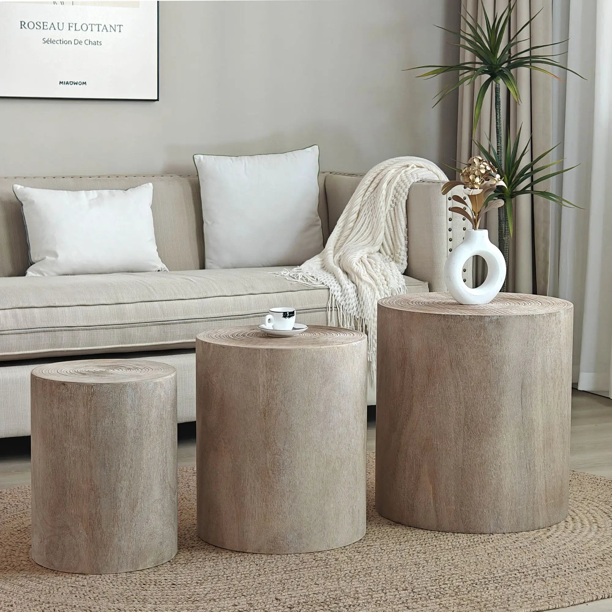 Cylinder Nesting Tables (Set of 3) by Unique Piece Furniture