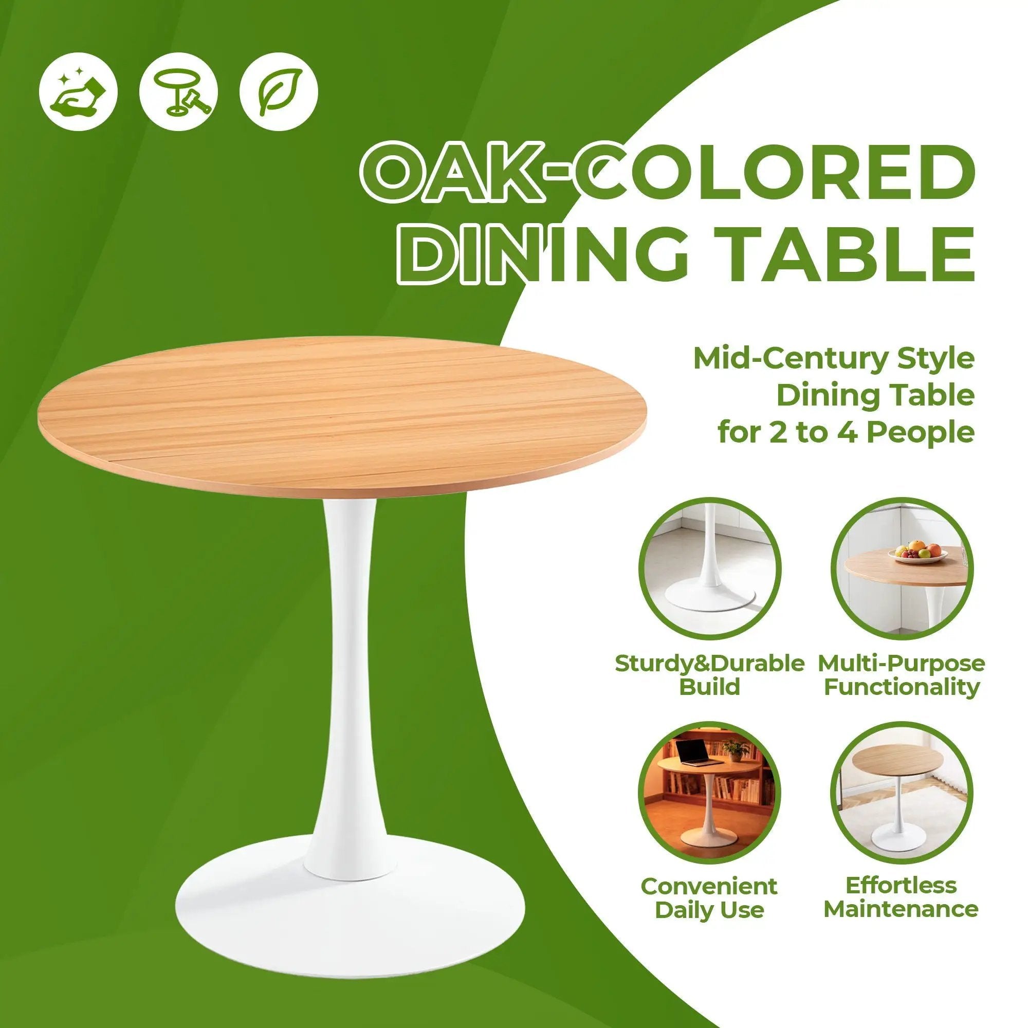 Mid-Century Tulip Table With Round Top, Pedestal Base by Unique Piece Furniture