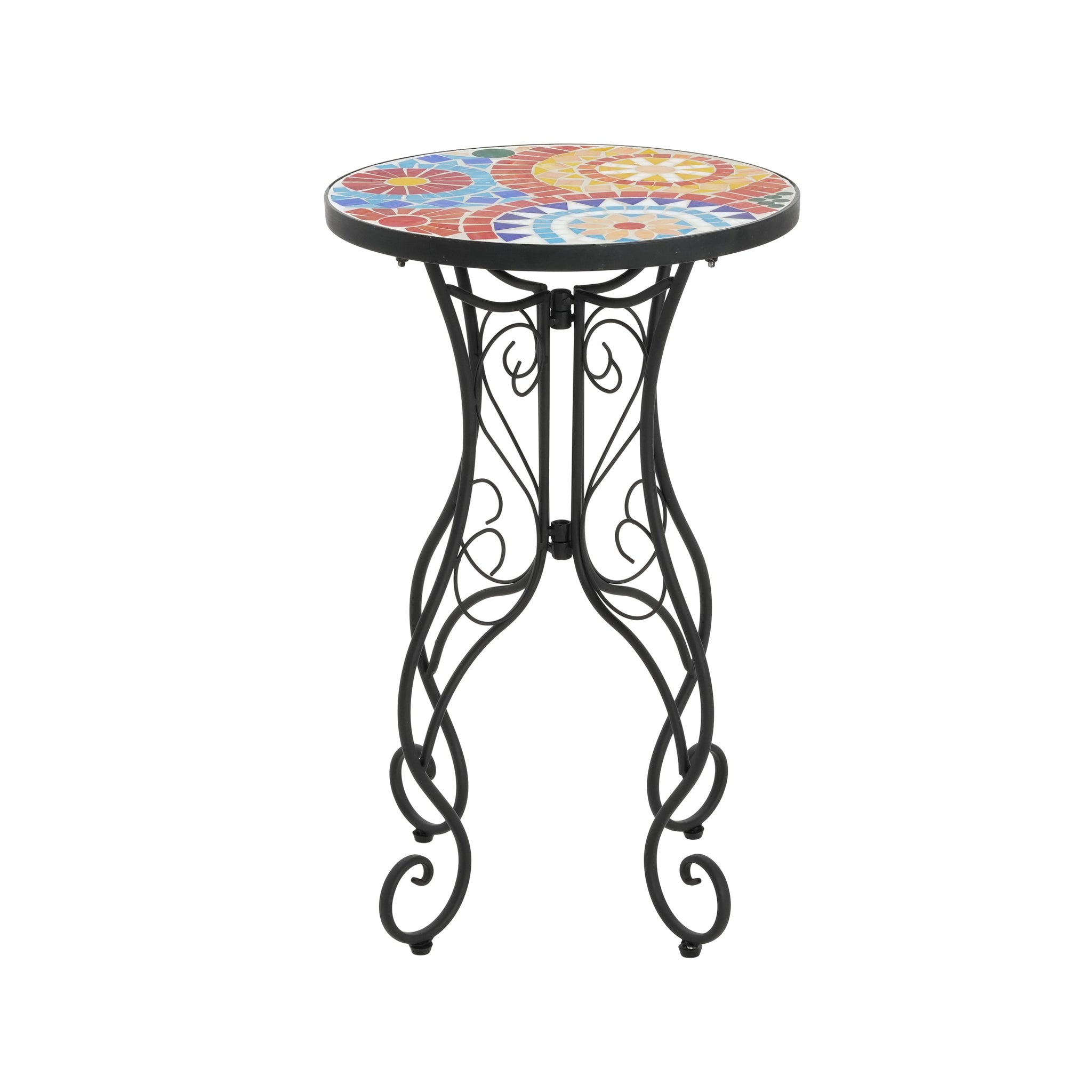 Outdoor Side Table, Colorful+Black by HouseOfZazla