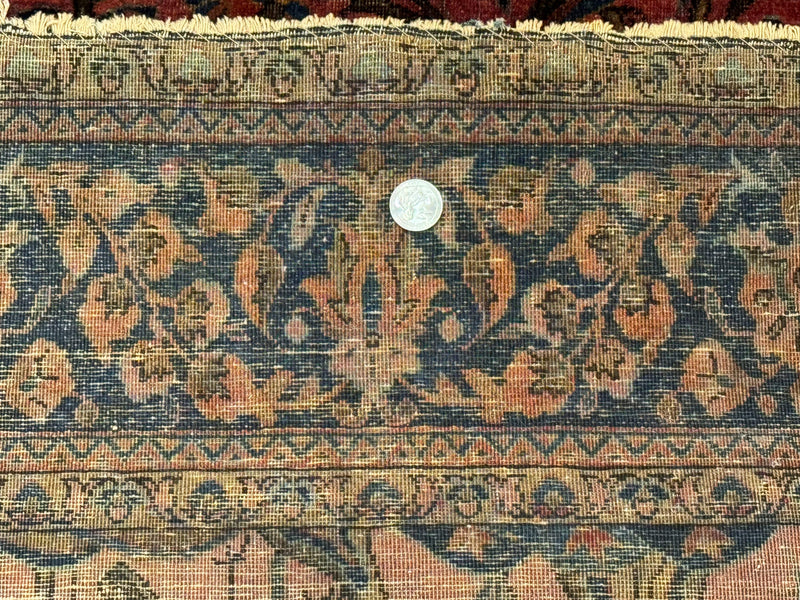 Antique Persian Tree of Life Rug 3x5, Manchester Wool, Bird Pictorials, Fine 240 KPSI, Red Navy Blue by Jewel Rugs