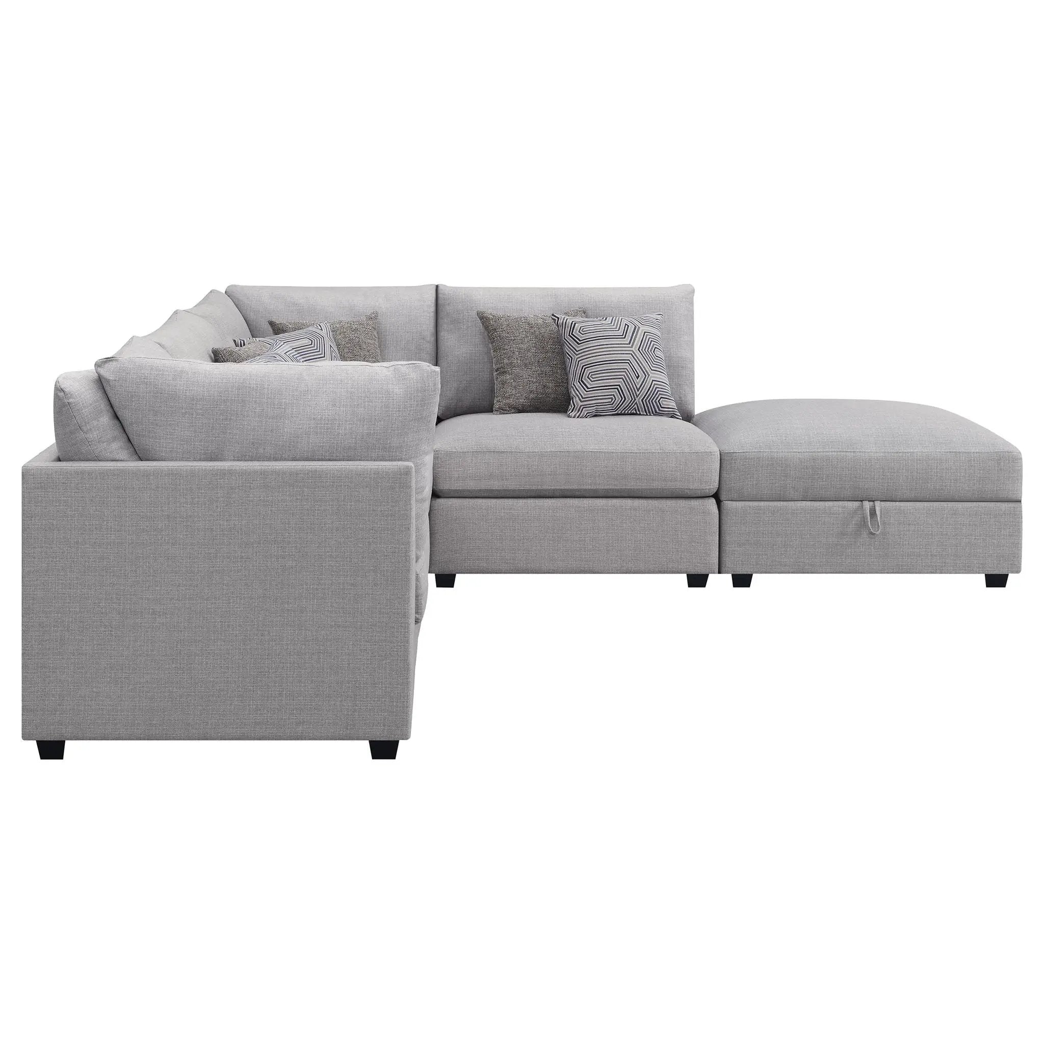 Cambria 5-piece Upholstered Modular Sectional Sofa Grey by Unique Piece Furniture