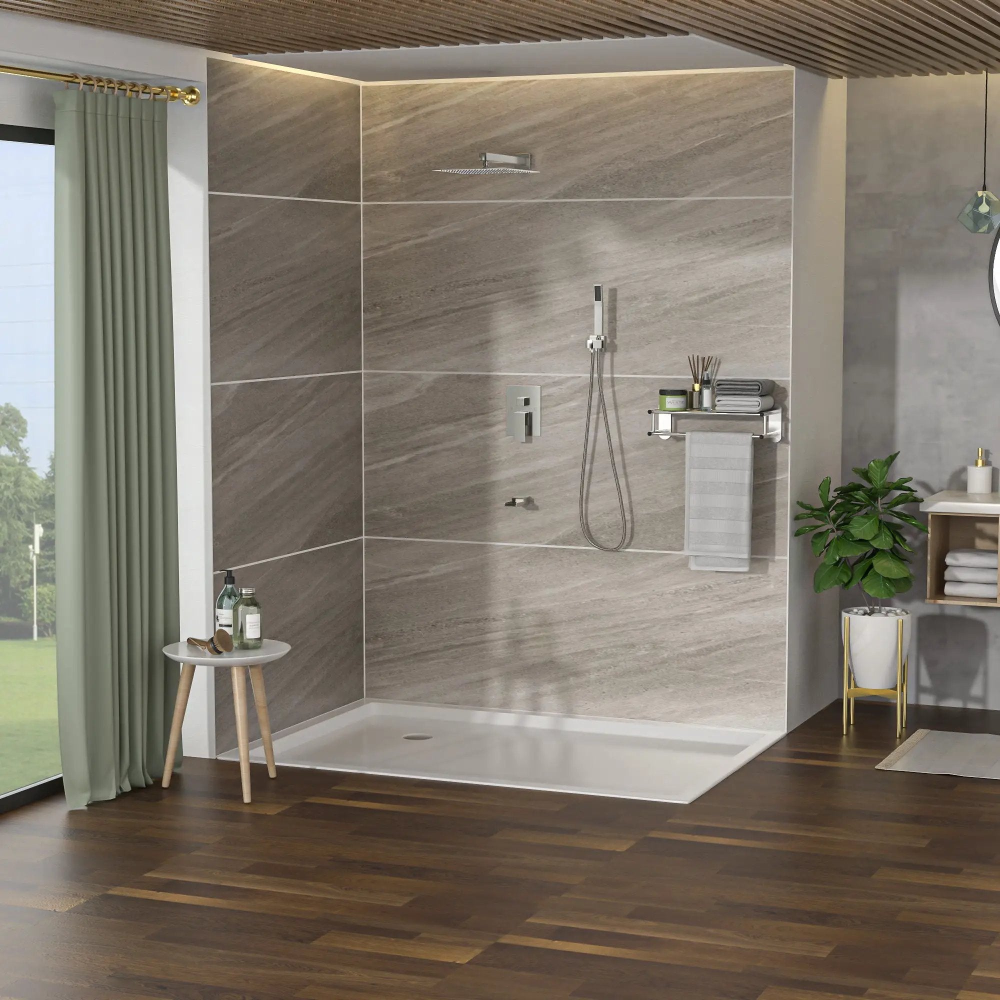 10" Wall Mounted Square Shower System With Rough In Valve by HouseOfZazla