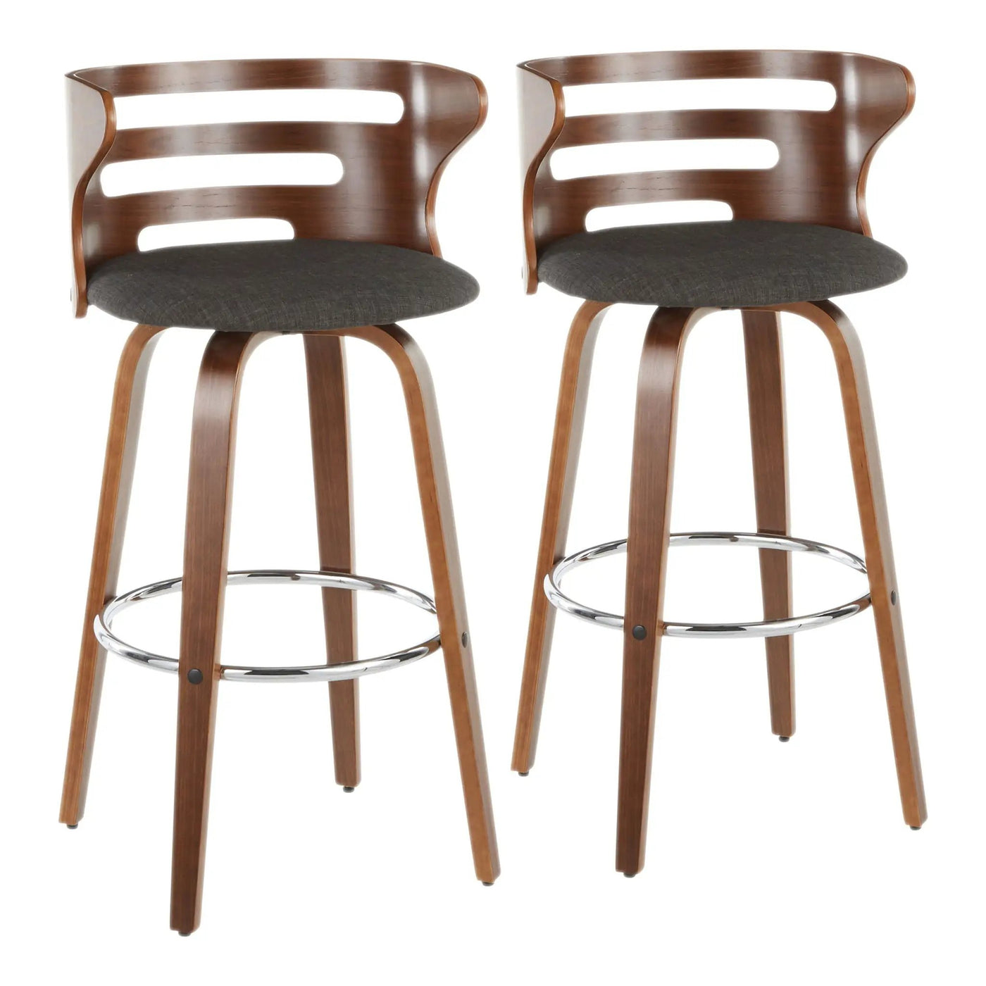 Cosini - Mid Century Modern Fixed Height Barstool With Swivel (Set of 2) by HouseOfZazla