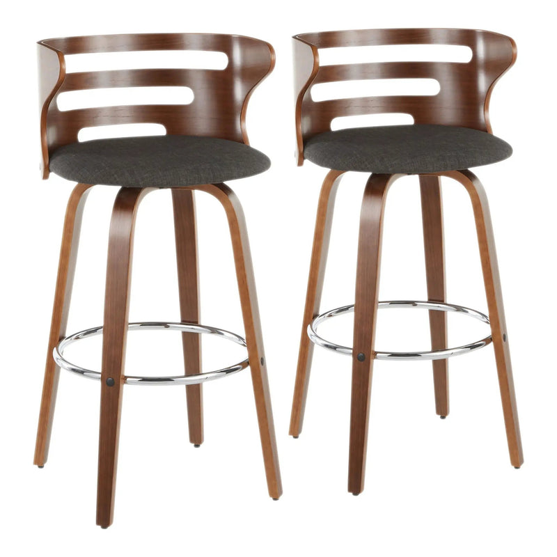 Cosini - Mid Century Modern Fixed Height Barstool With Swivel (Set of 2) by HouseOfZazla