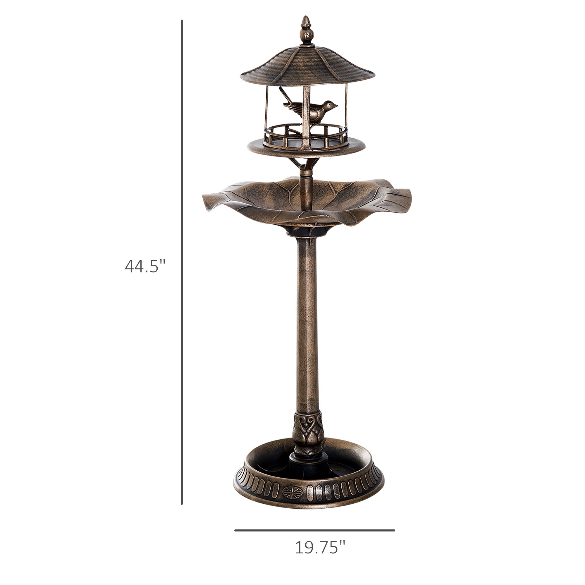 Outsunny 3-in-1 Garden Bird Bath Bowl Pedestal with Bird Feeder and Planter by HouseOfZazla