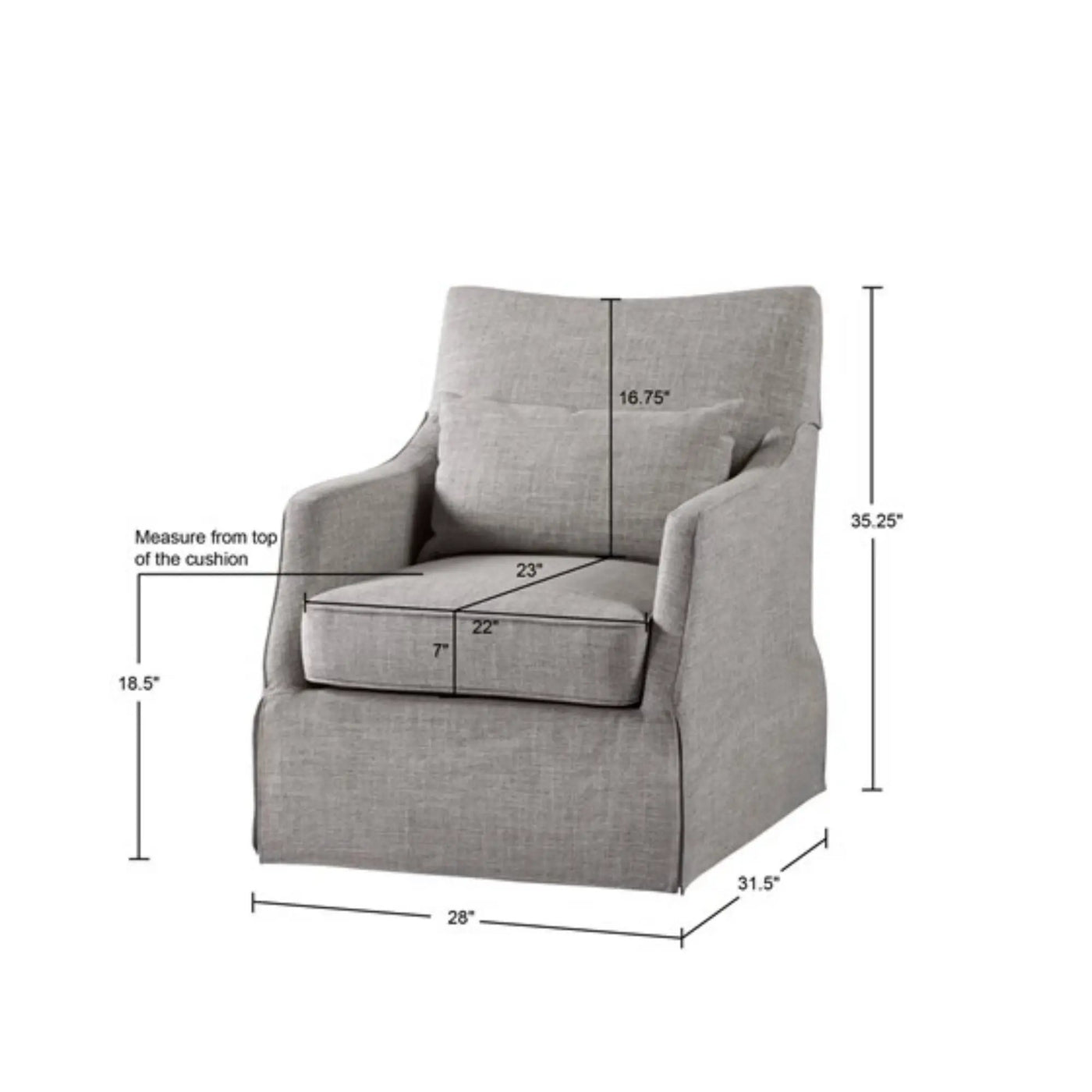 Traditional Design London Skirted Swivel Chair by Unique Piece Furniture