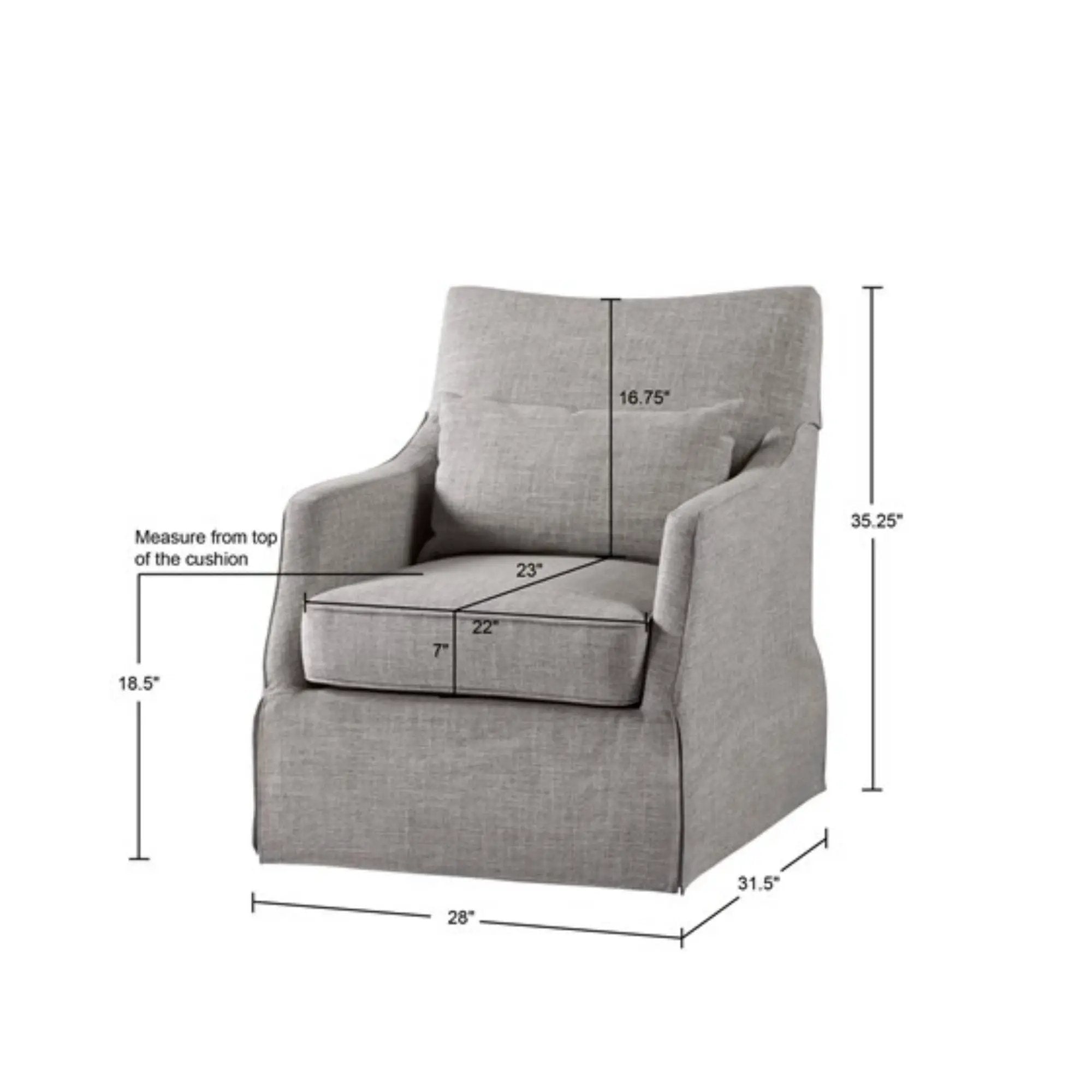 Traditional Design London Skirted Swivel Chair by Unique Piece Furniture