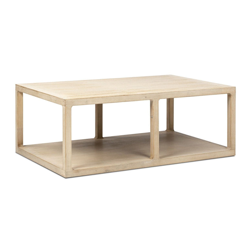 Ellis - Open Frame Coffee Table With Lower Shelf - Natural by HouseOfZazla
