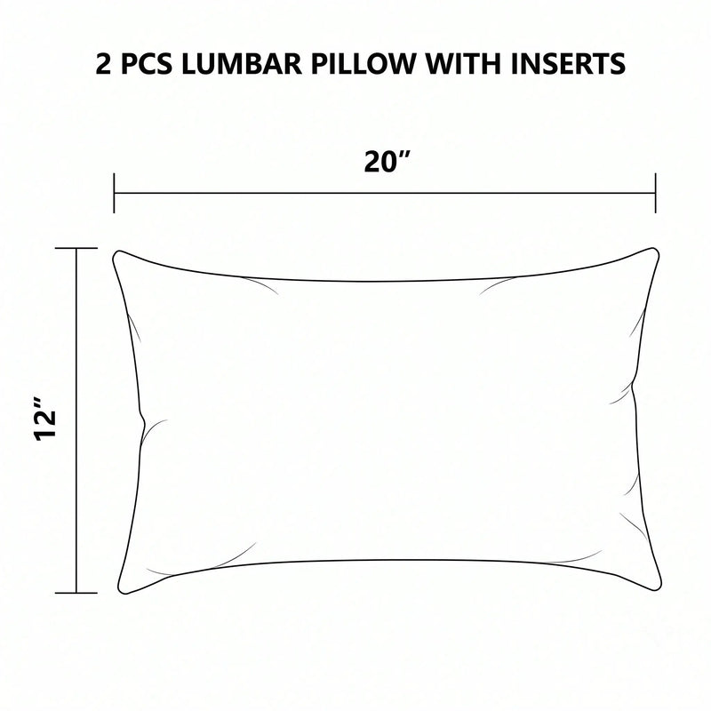 2 Pack Outdoor Lumbar Pillow with Inserts - Ocean Coral by HouseOfZazla