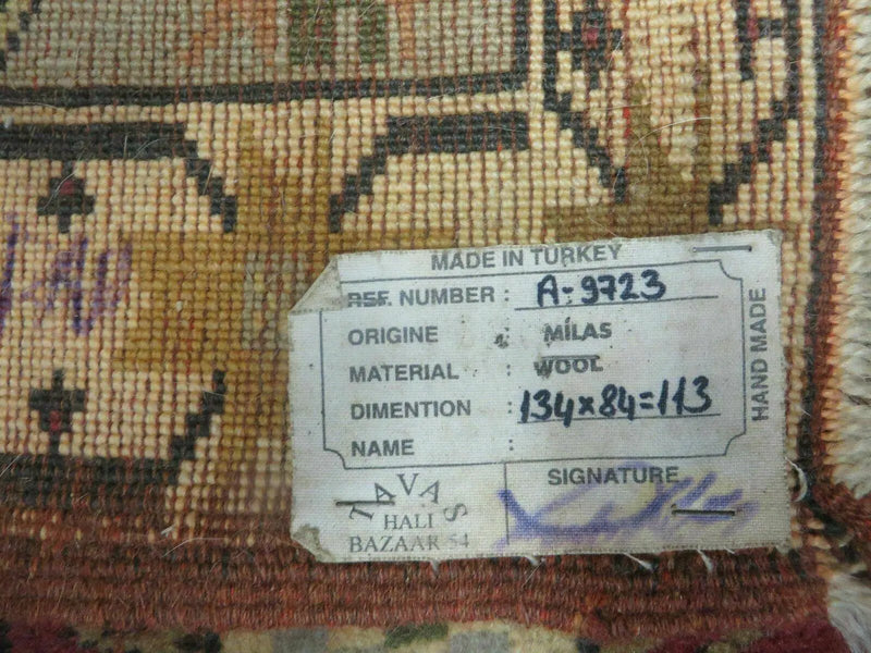 3' X 5' Vintage Handmade Turkish Turkey Oushak MILAS Wool Accent Rug Carpet Nice by Jewel Rugs