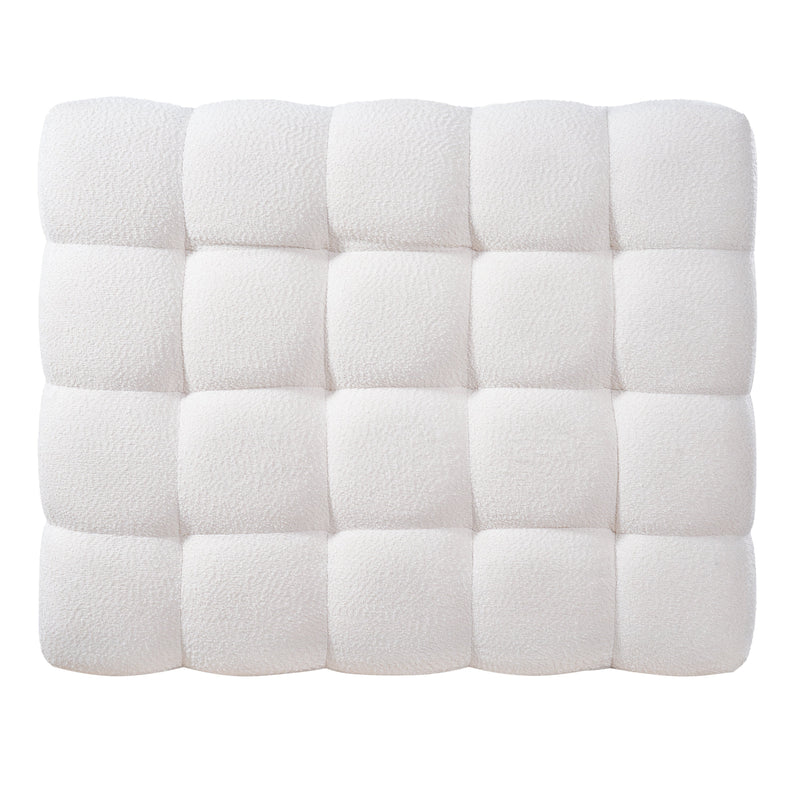 White Boucle Multipurpose Ottoman by HouseOfZazla